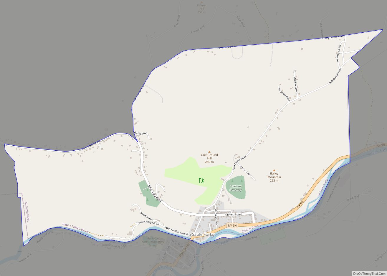 Map of Au Sable Forks CDP