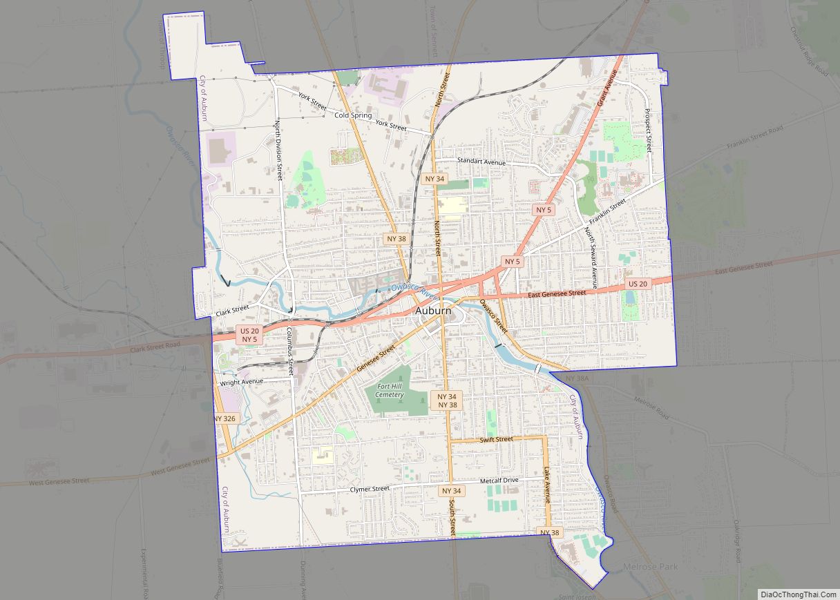 Map of Auburn city, New York