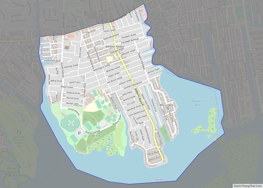 Map of Baldwin Harbor CDP