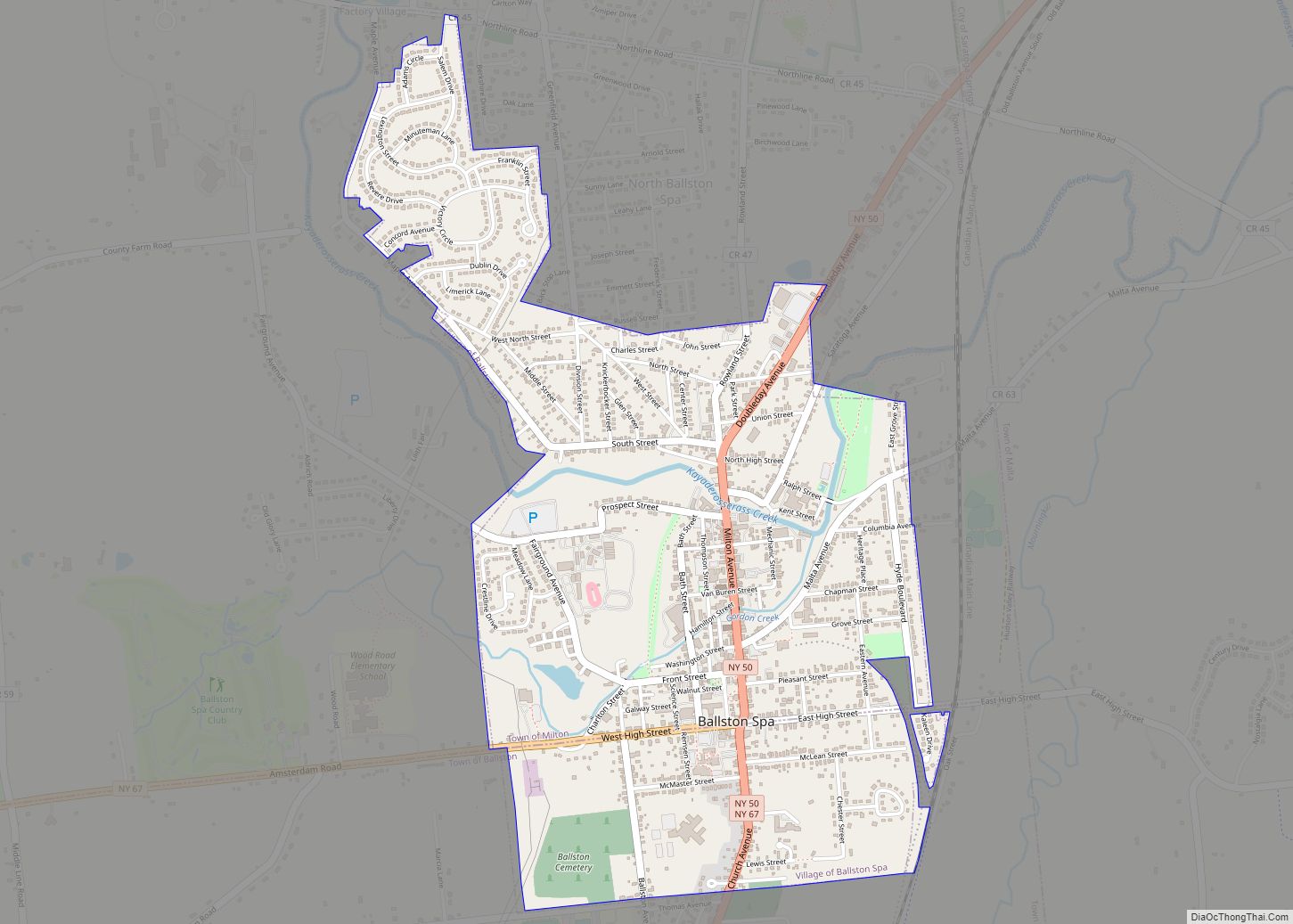 Map of Ballston Spa village