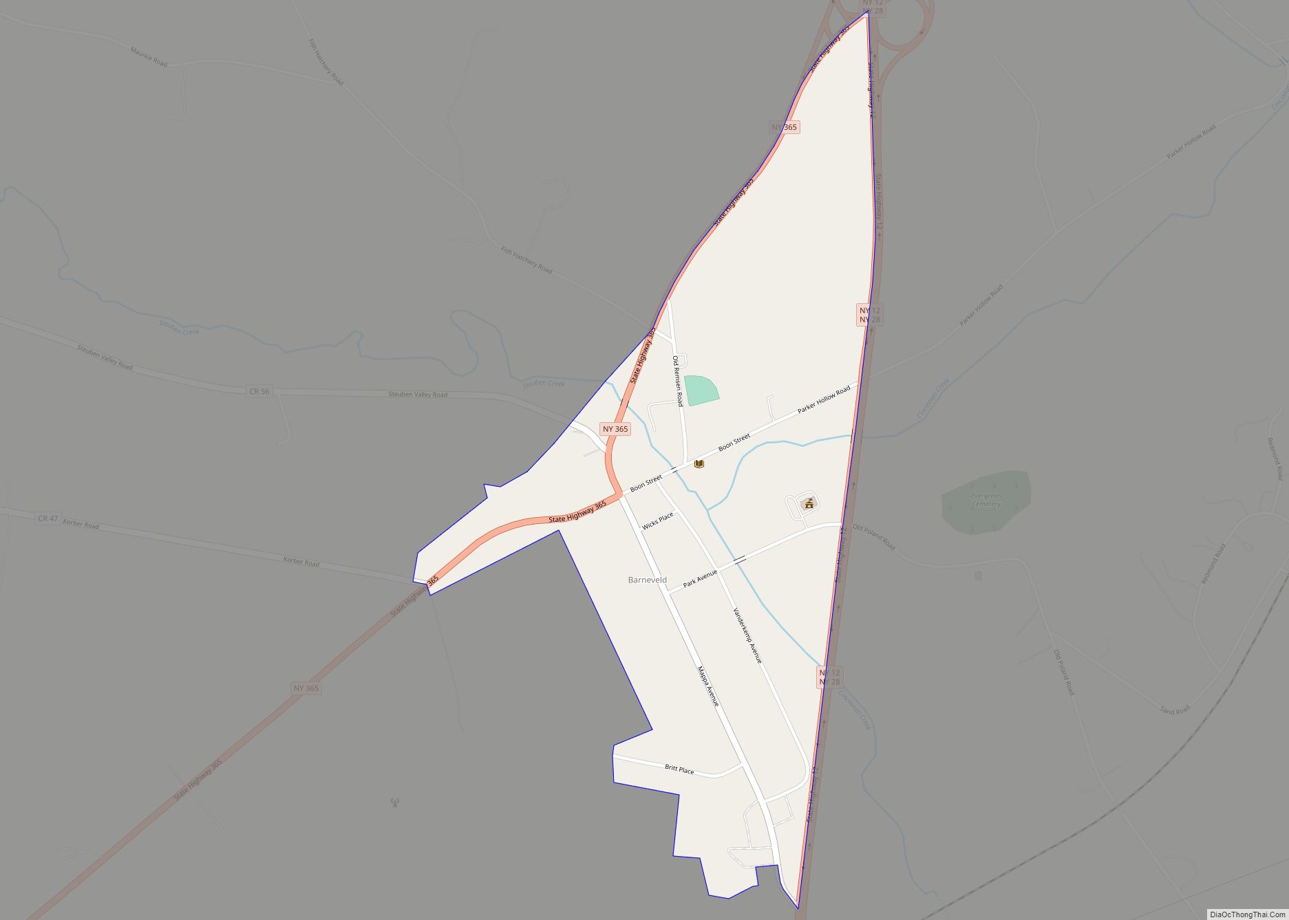 Map of Barneveld CDP, New York