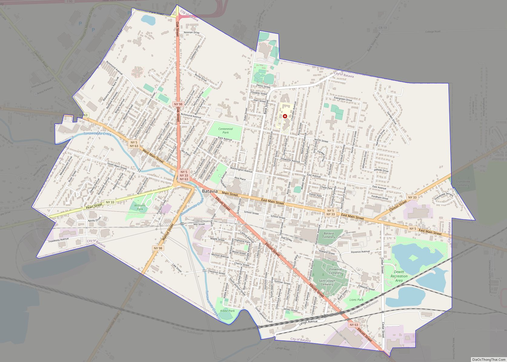 Map of Batavia city, New York