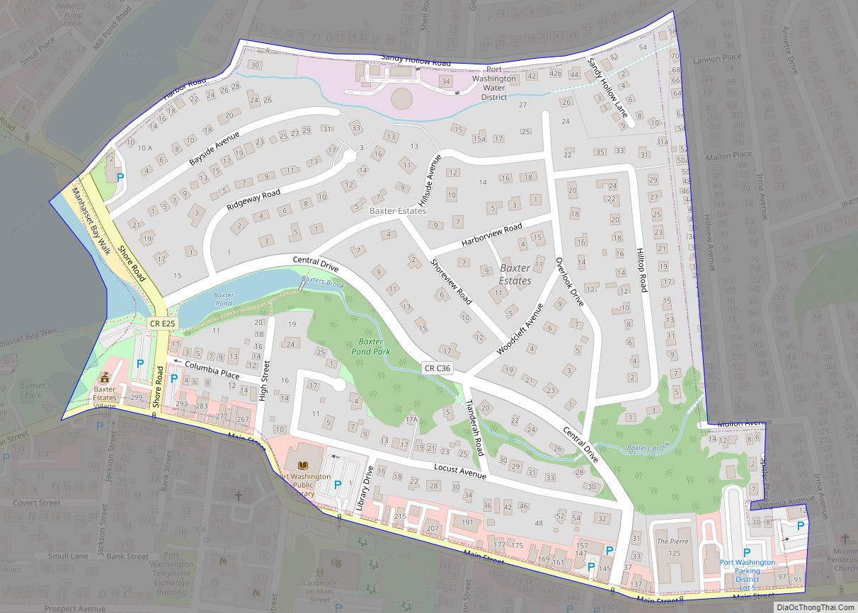 Map of Baxter Estates village