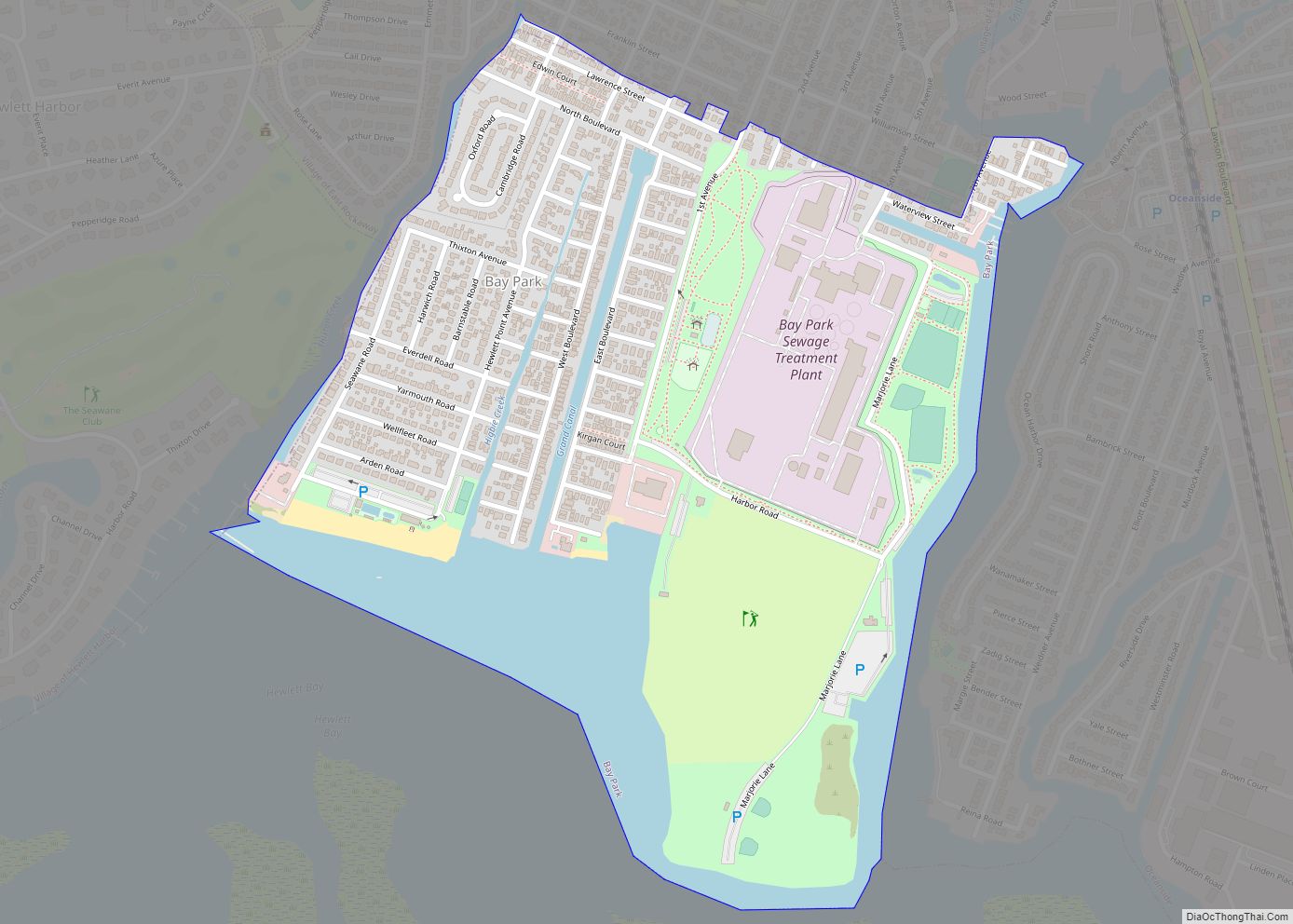 Map of Bay Park CDP