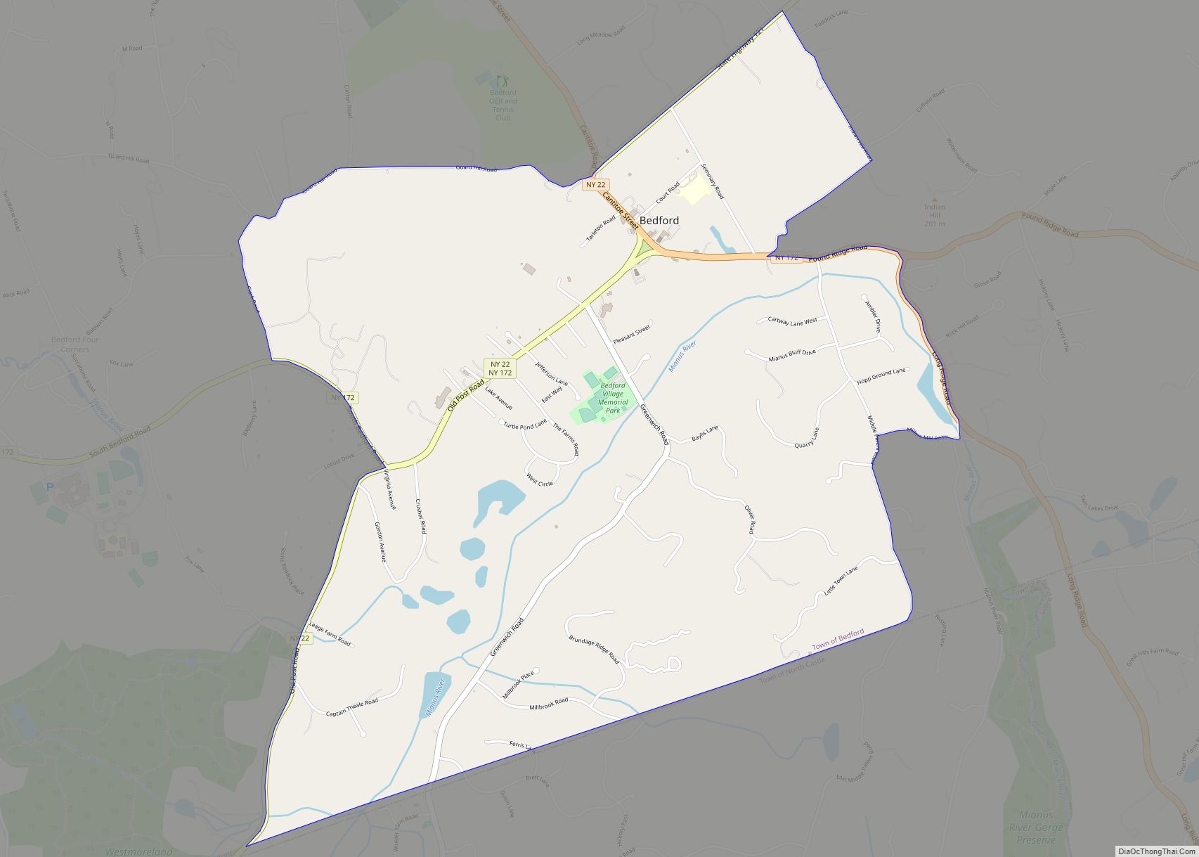 Map of Bedford CDP, New York