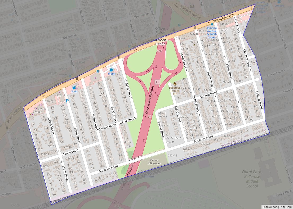 Map of Bellerose Terrace CDP