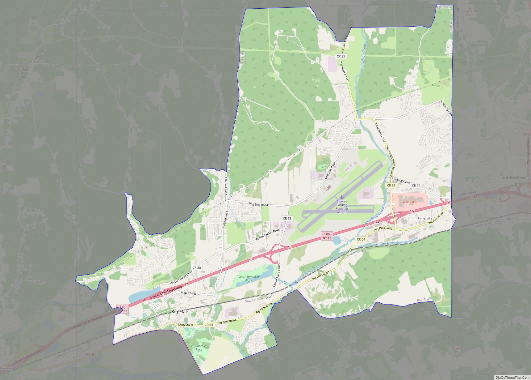 Map of Big Flats CDP