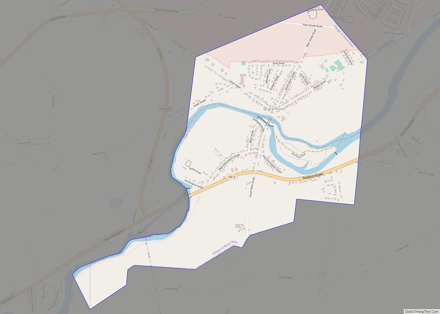 Map of Black River village