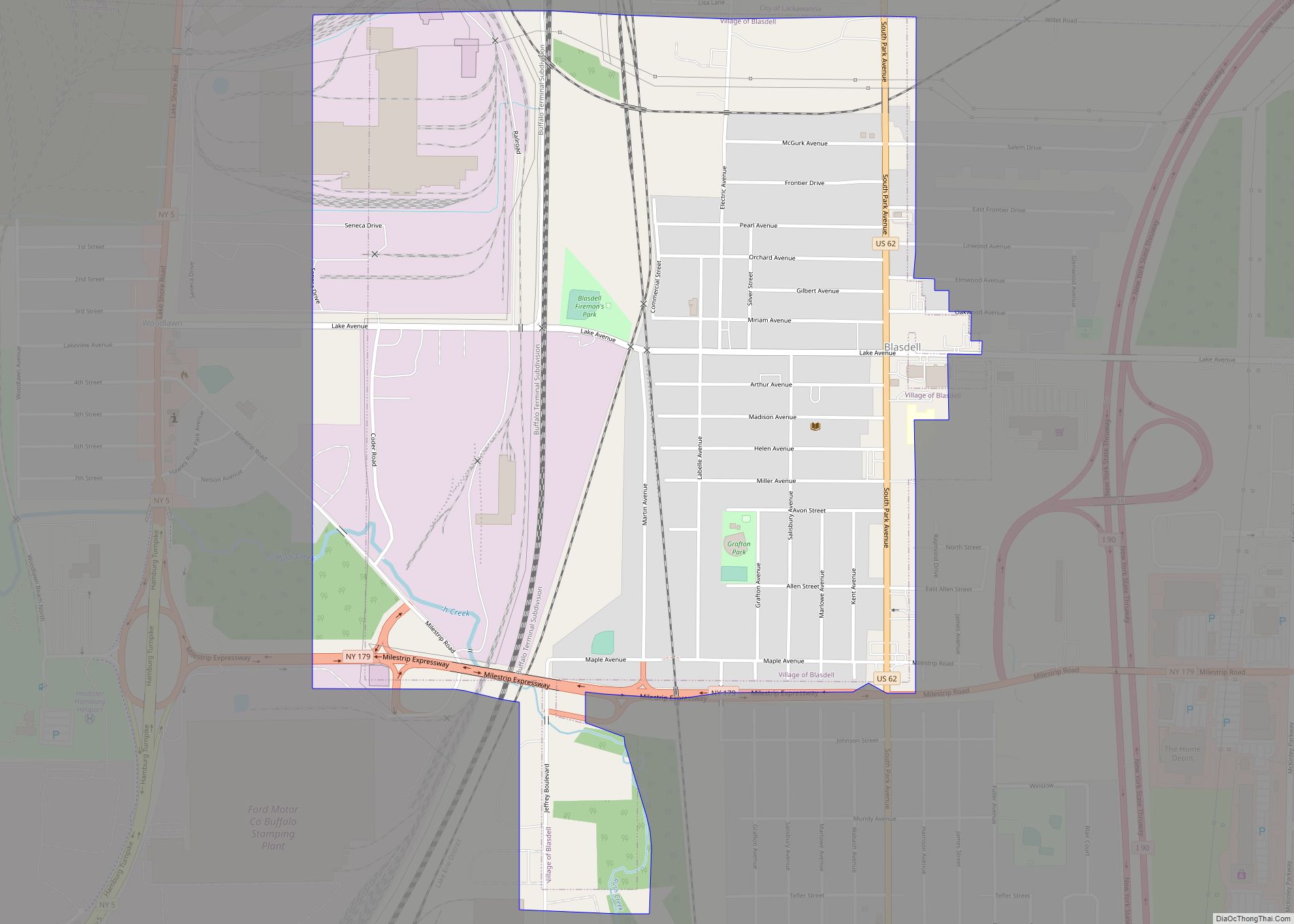 Map of Blasdell village