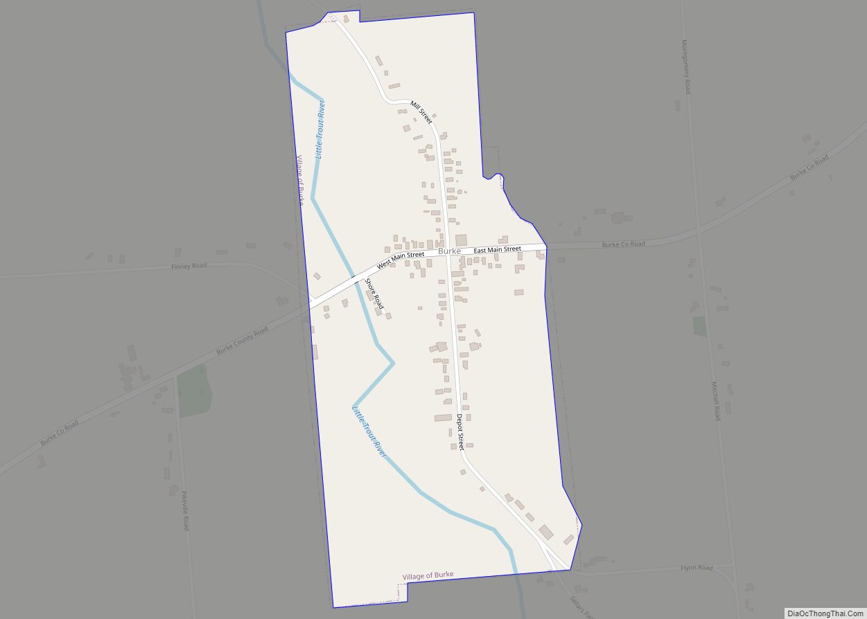 Map of Burke village, New York