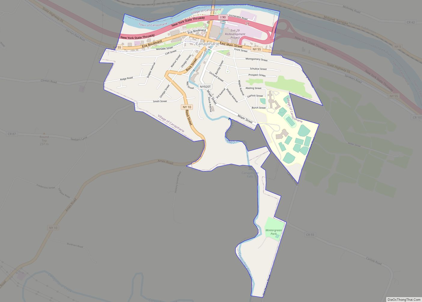 Map of Canajoharie village