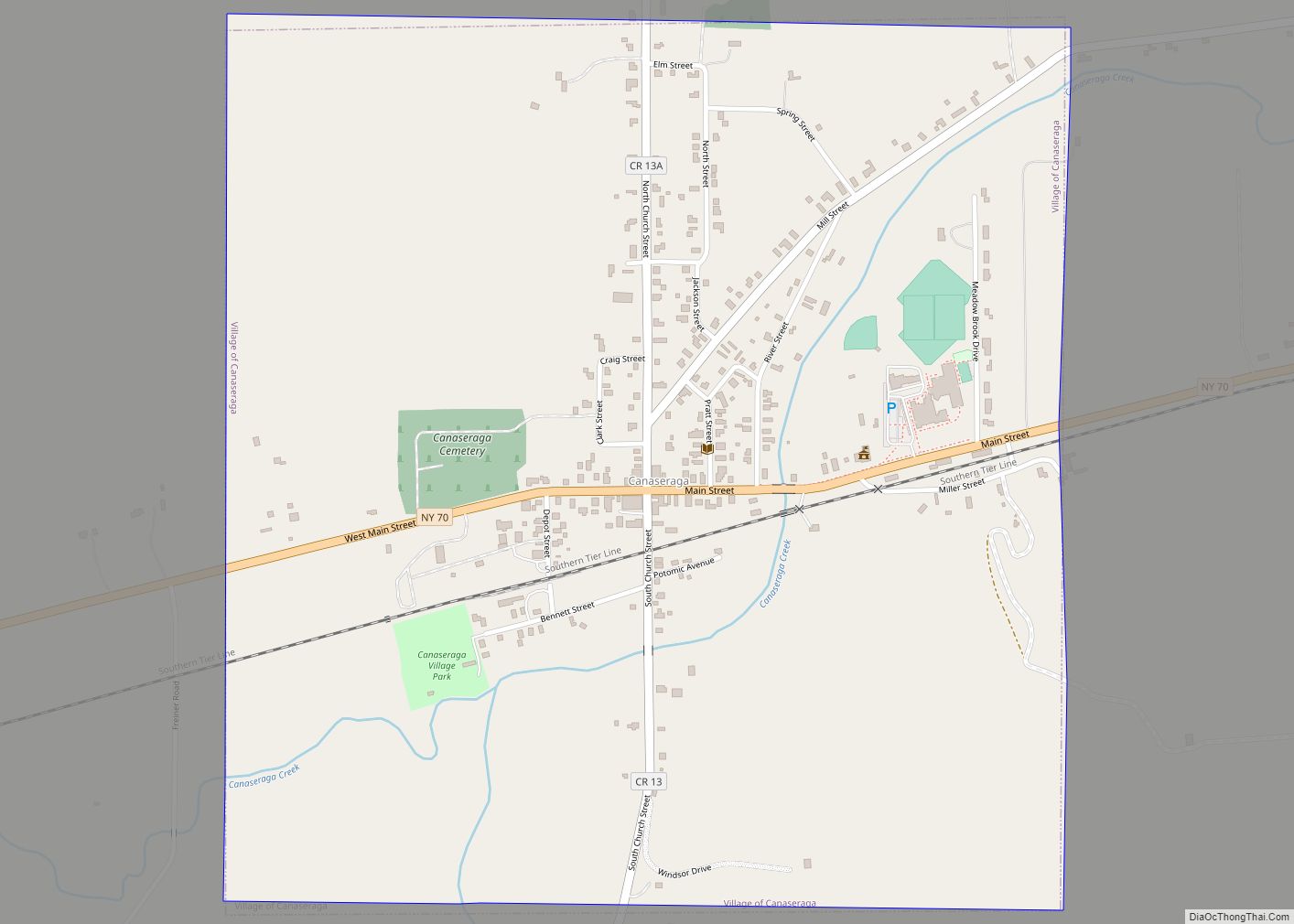 Map of Canaseraga village