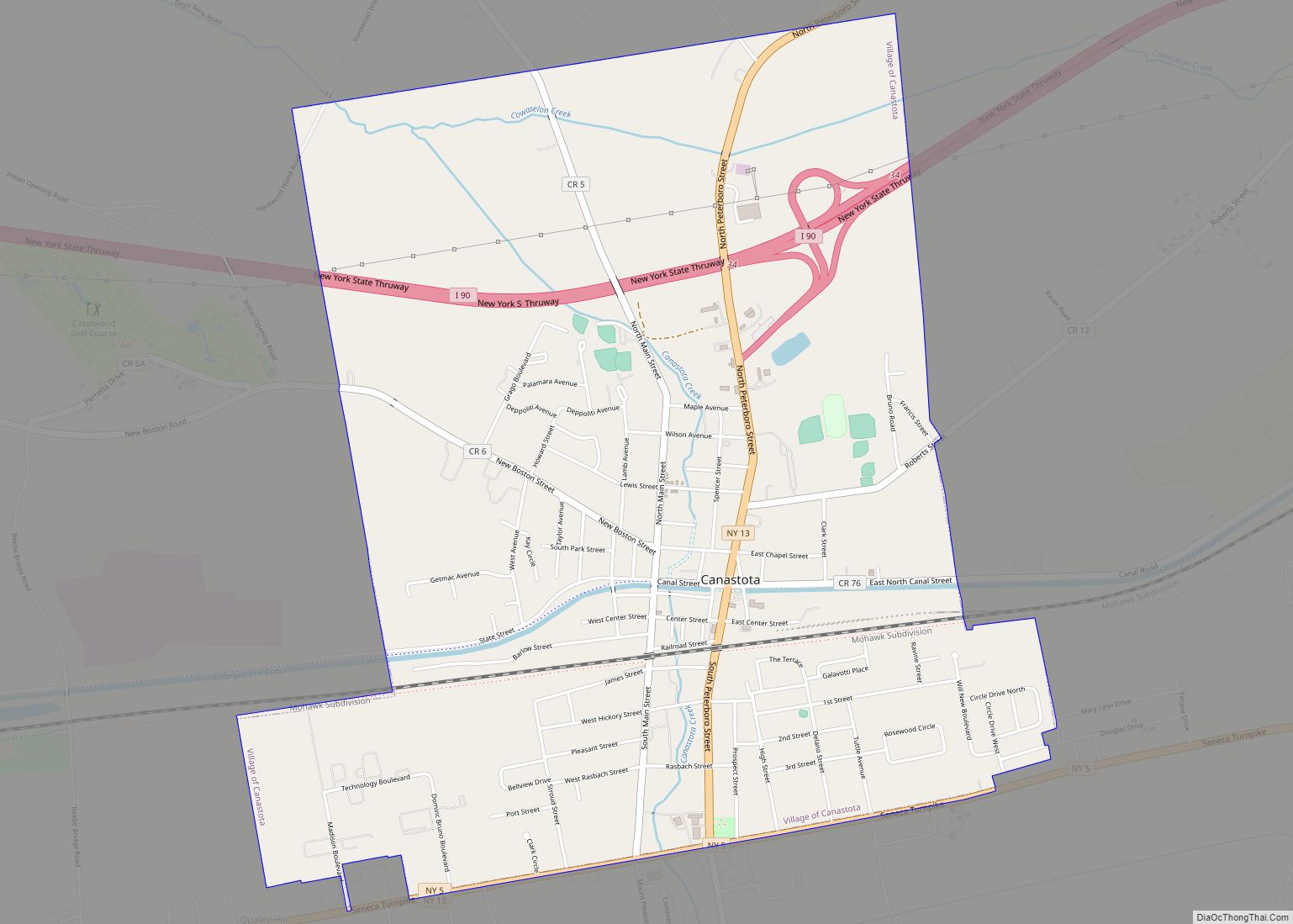 Map of Canastota village