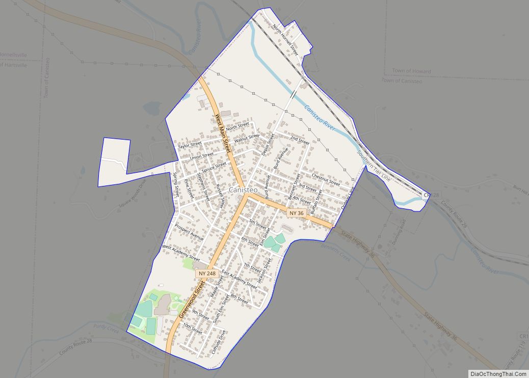 Map of Canisteo village