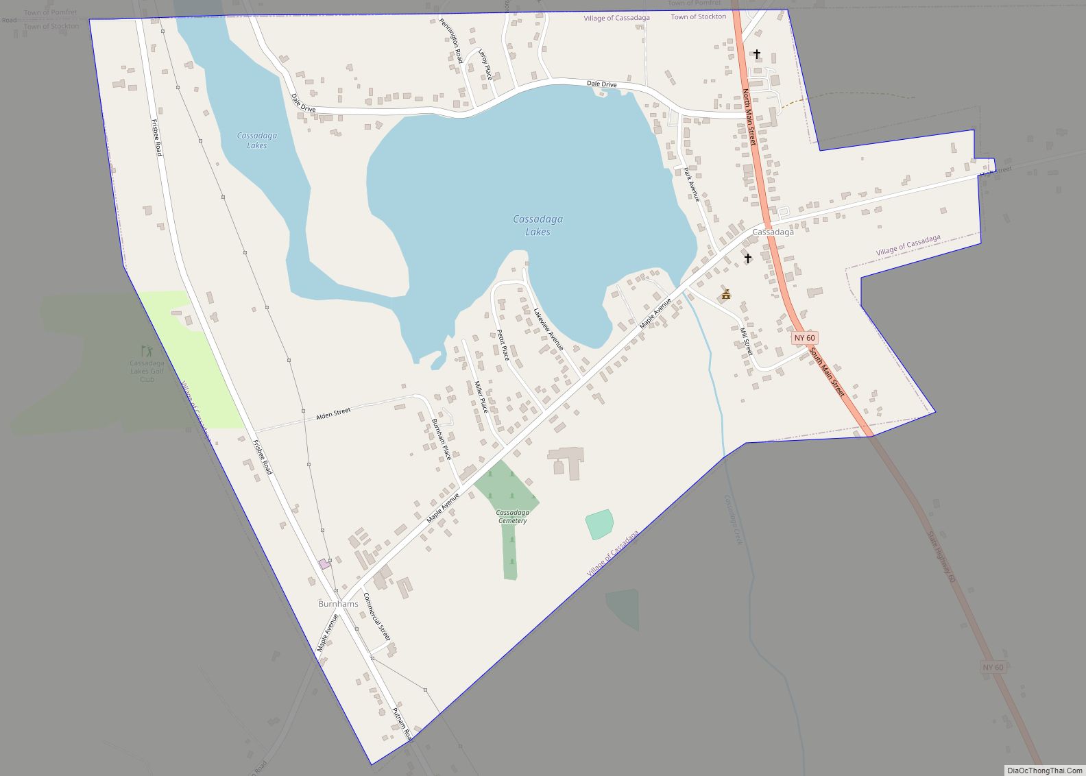Map of Cassadaga village