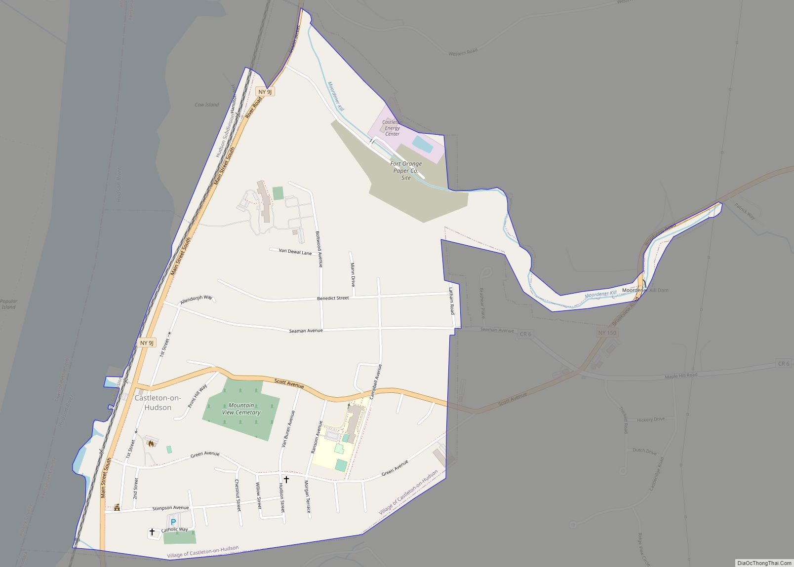 Map of Castleton-on-Hudson village