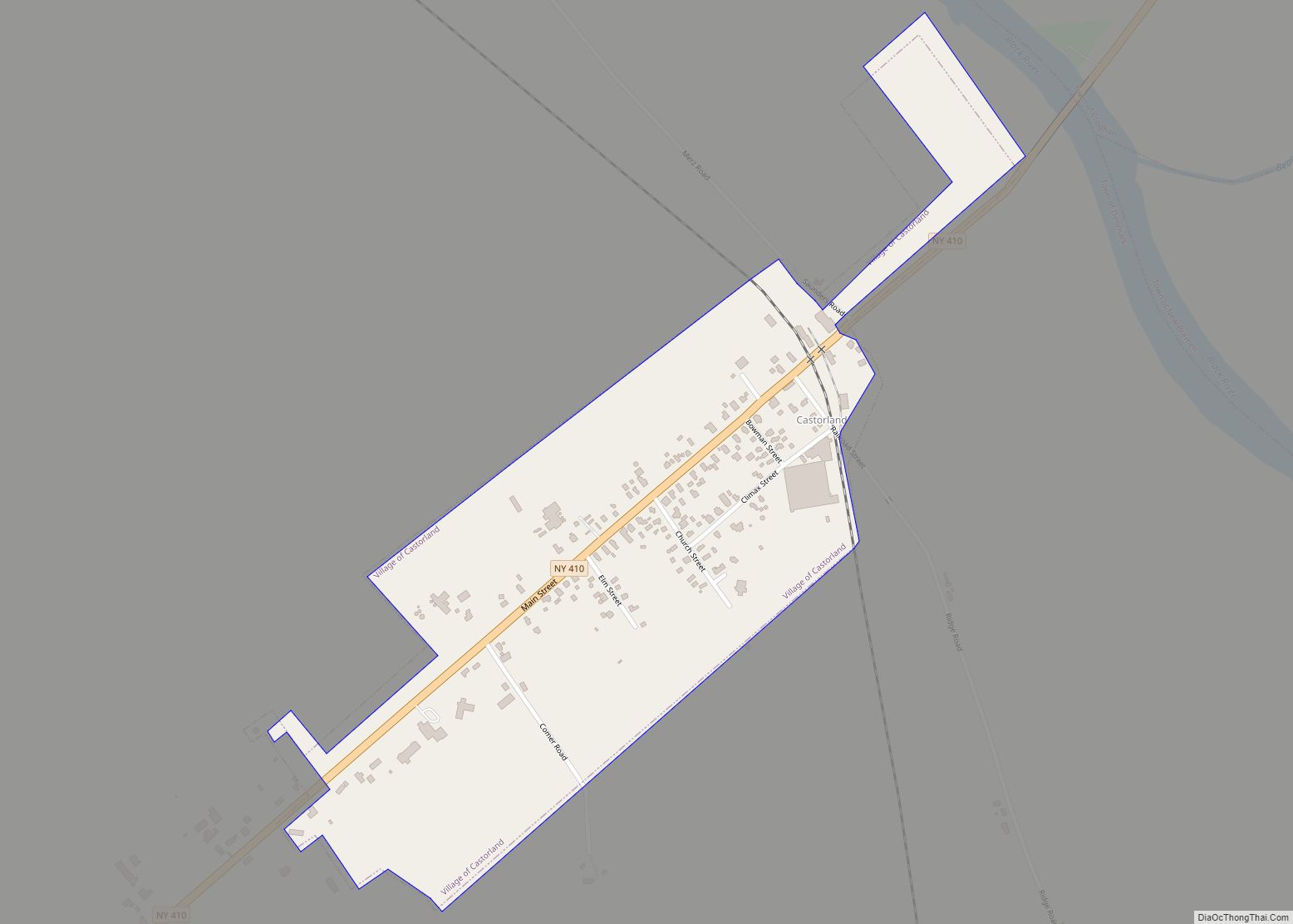 Map of Castorland village