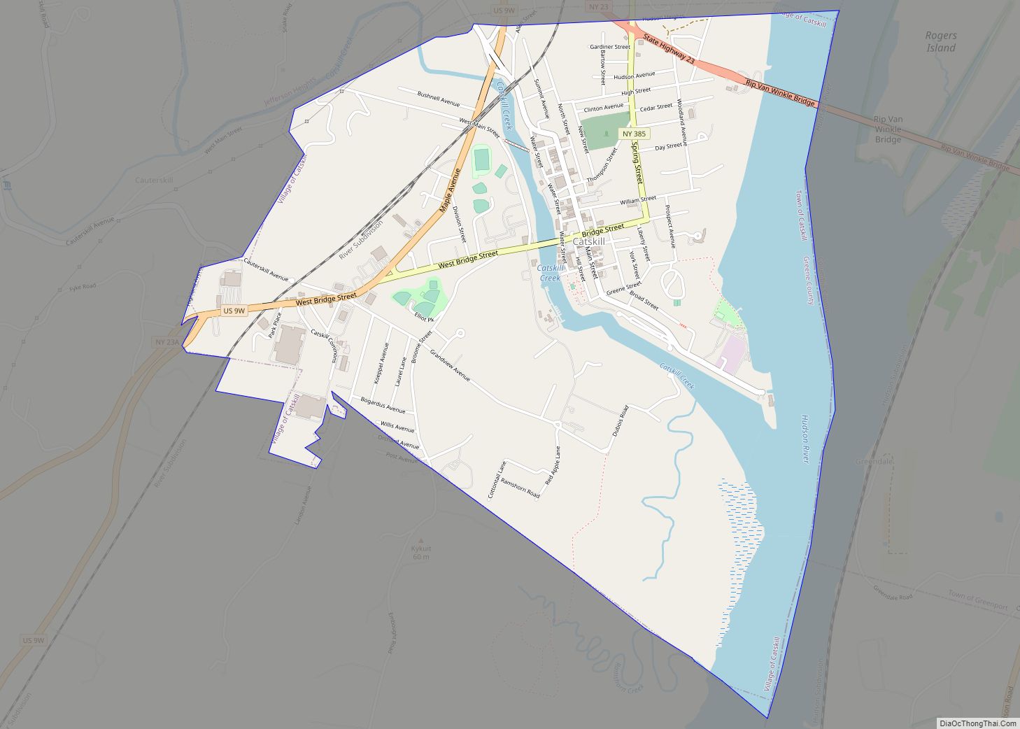 Map of Catskill village