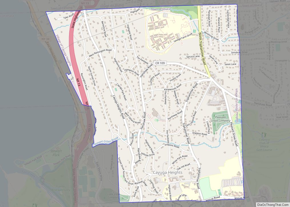 Map of Cayuga Heights village