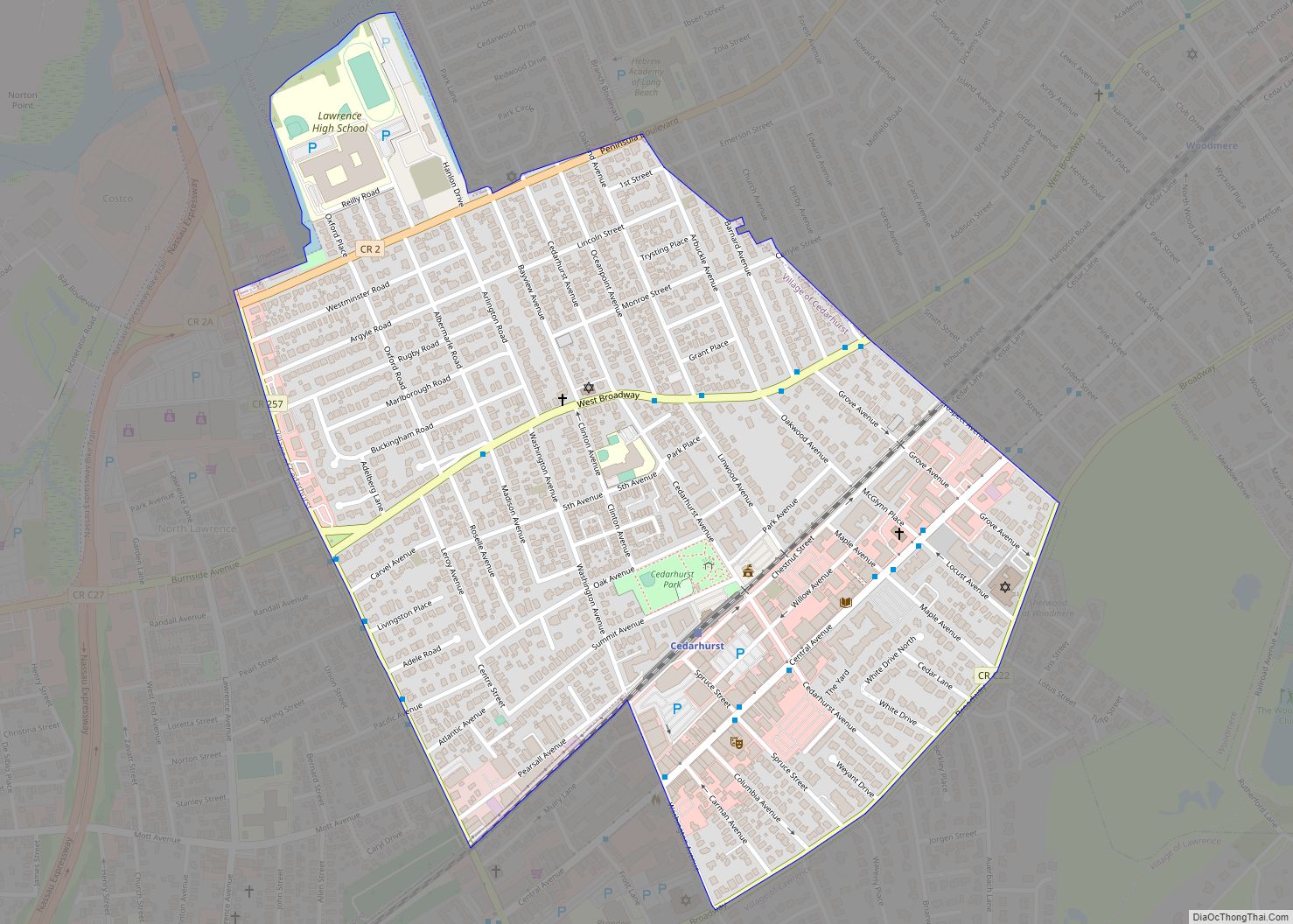 Map of Cedarhurst village