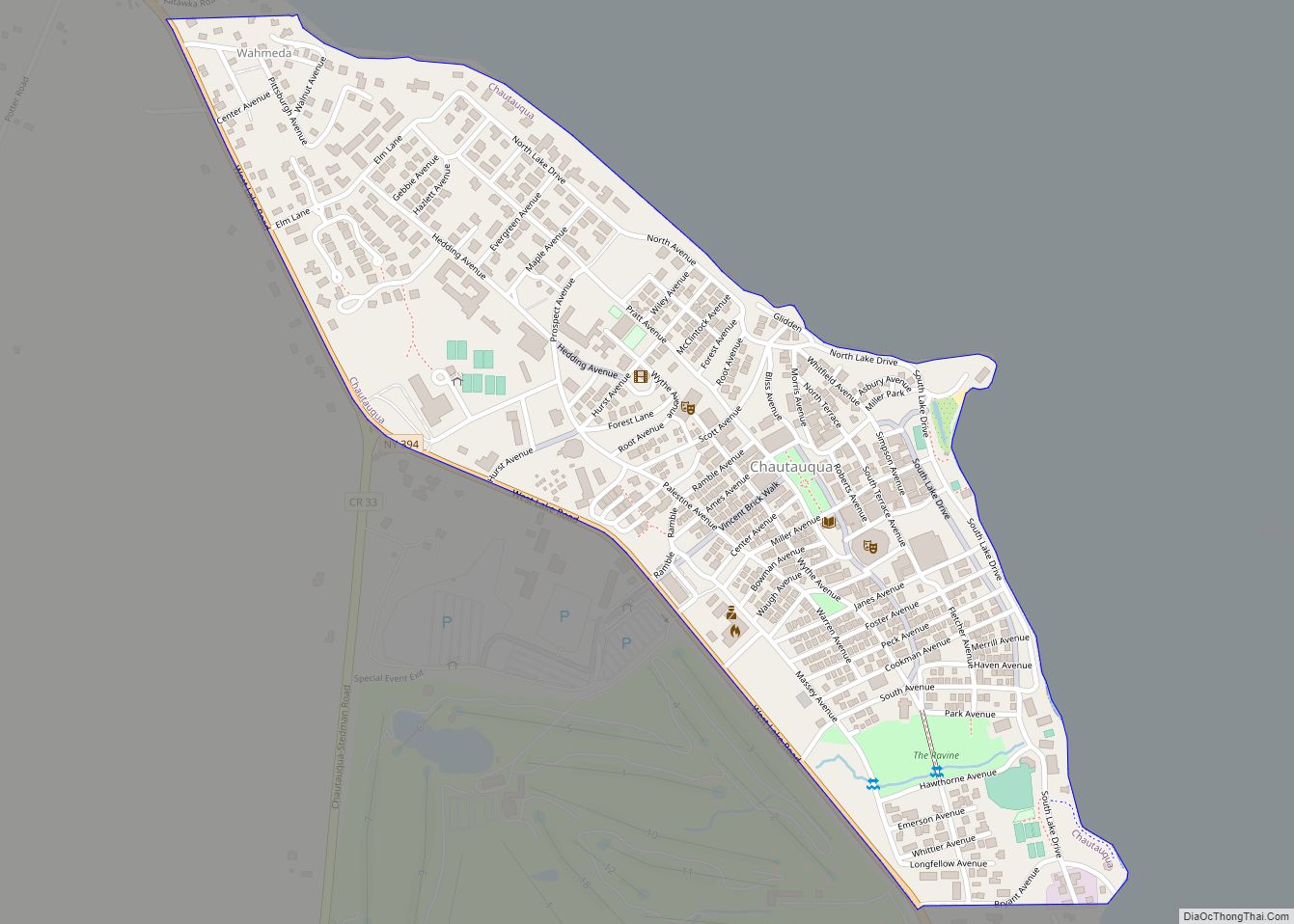 Map of Chautauqua CDP, New York