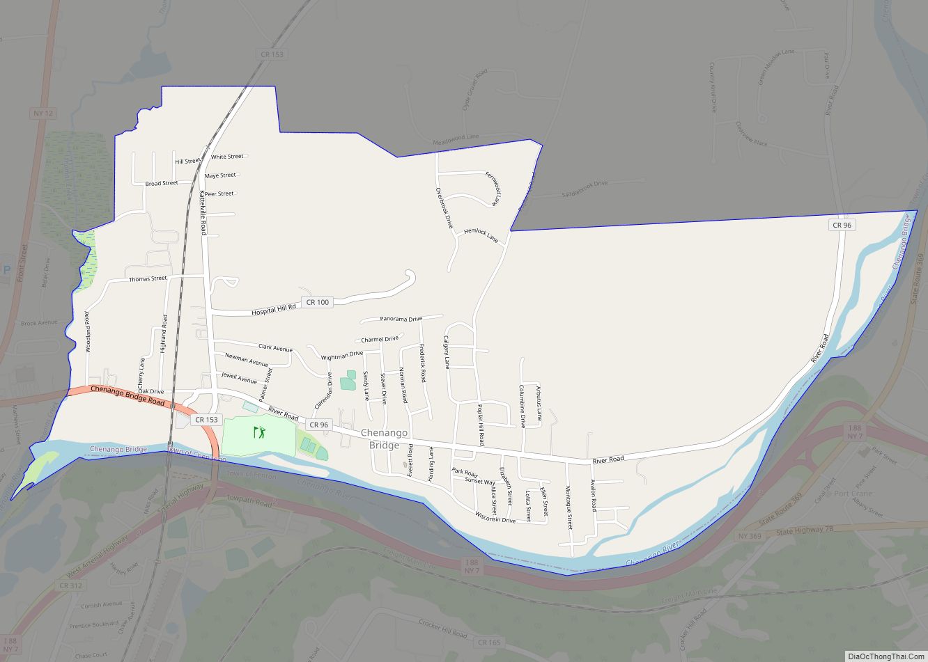 Map of Chenango Bridge CDP