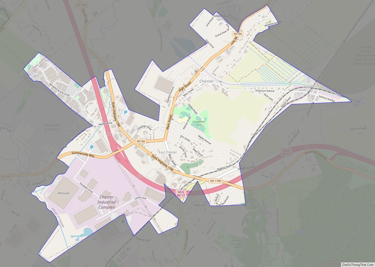 Map of Chester village, New York