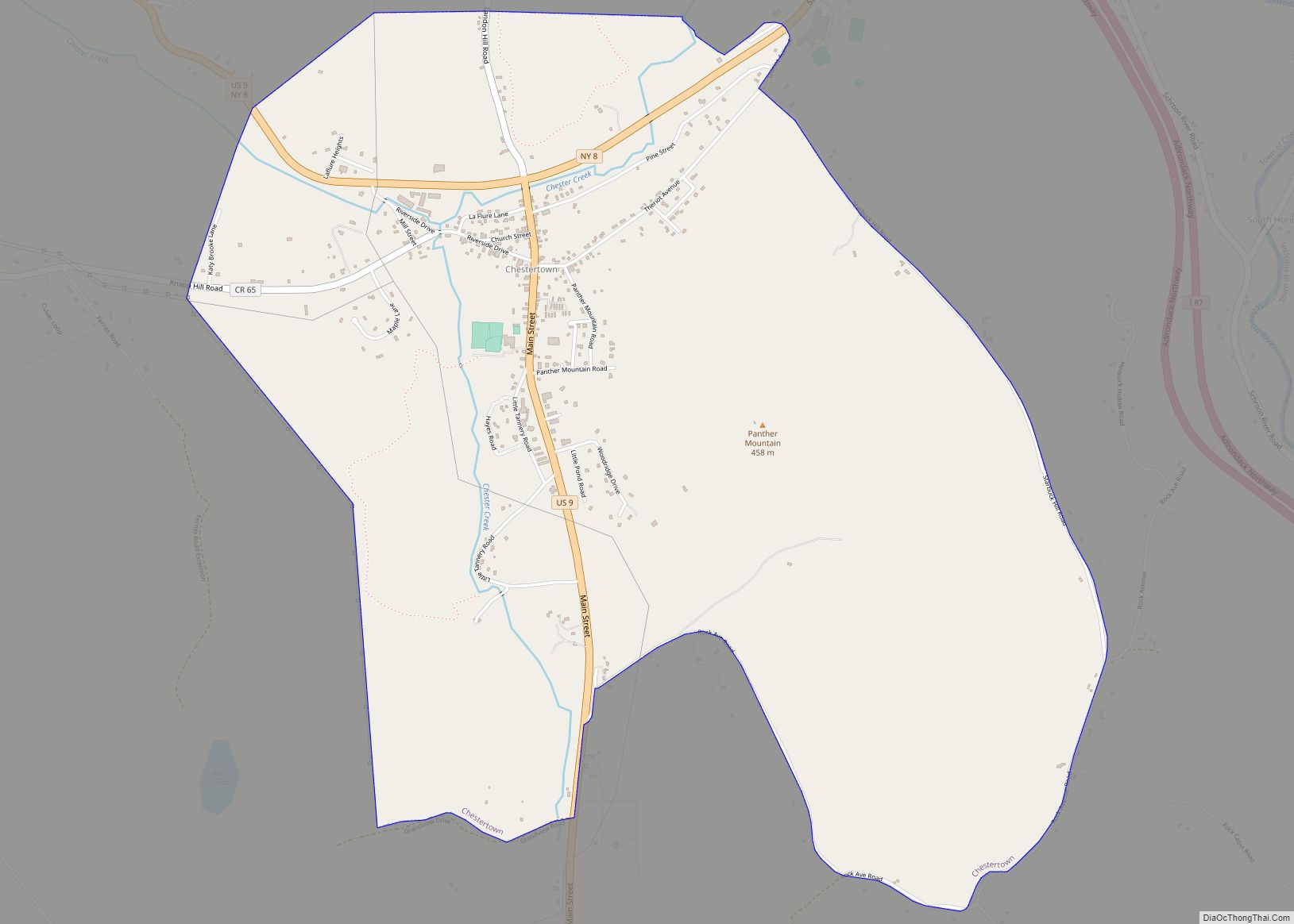 Map of Chestertown CDP, New York