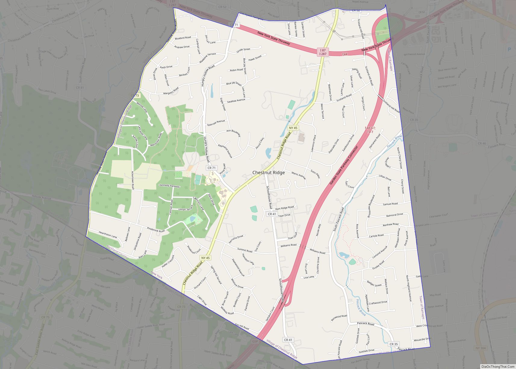 Map of Chestnut Ridge village