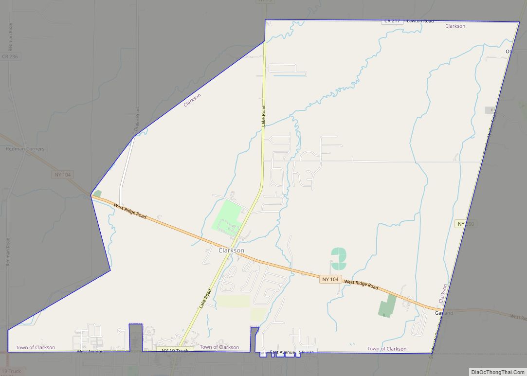 Map of Clarkson CDP, New York