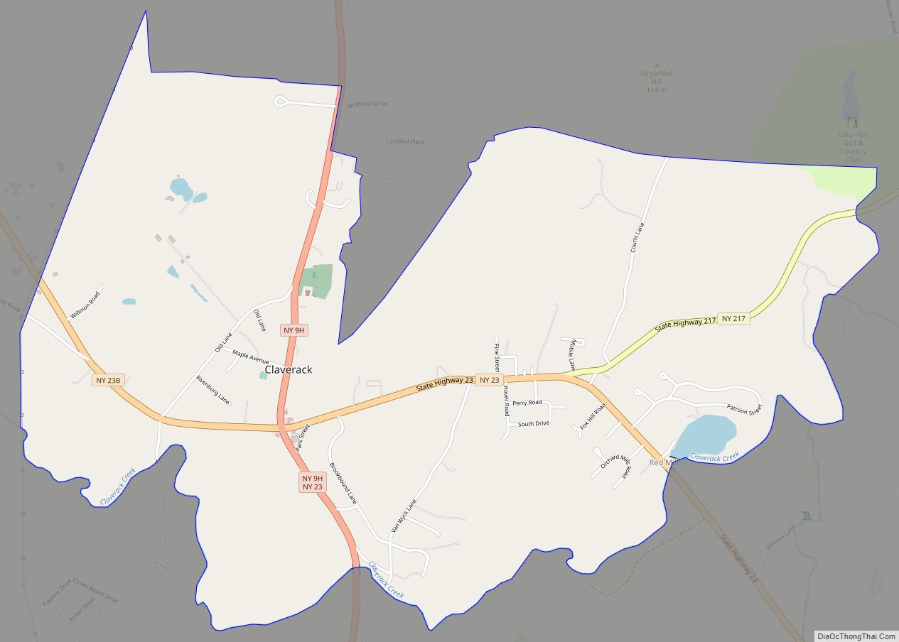 Map of Claverack-Red Mills CDP