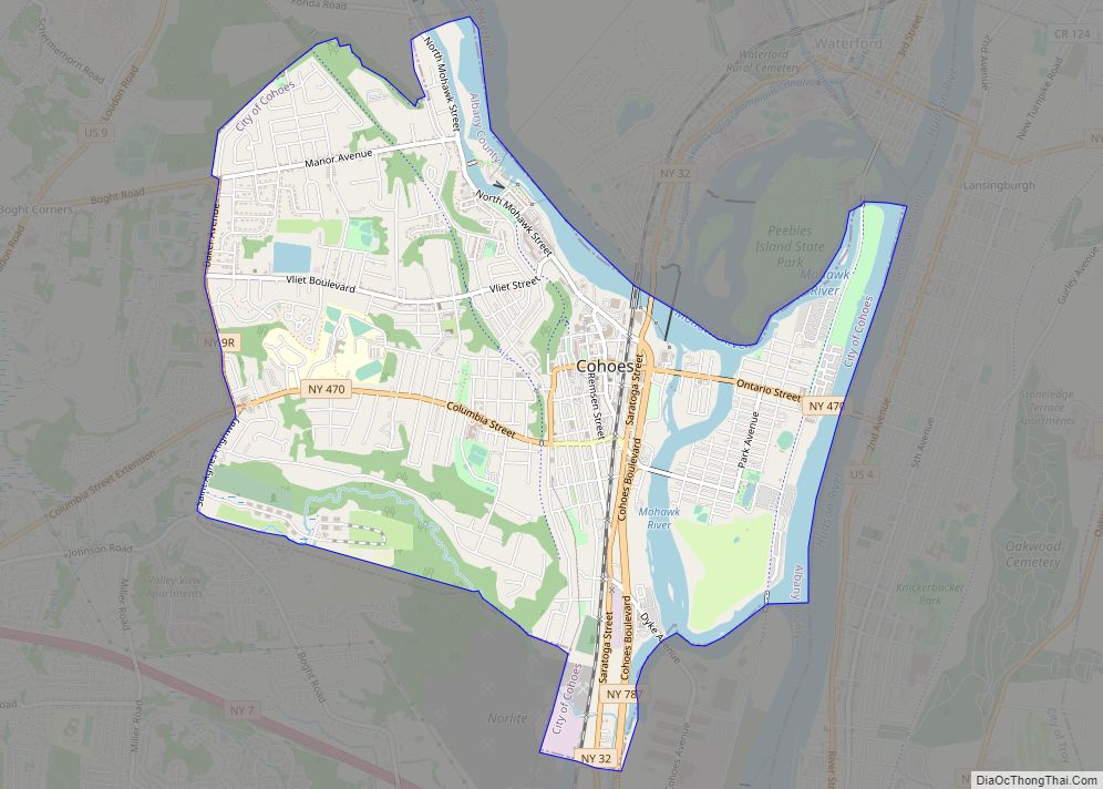 Map of Cohoes city