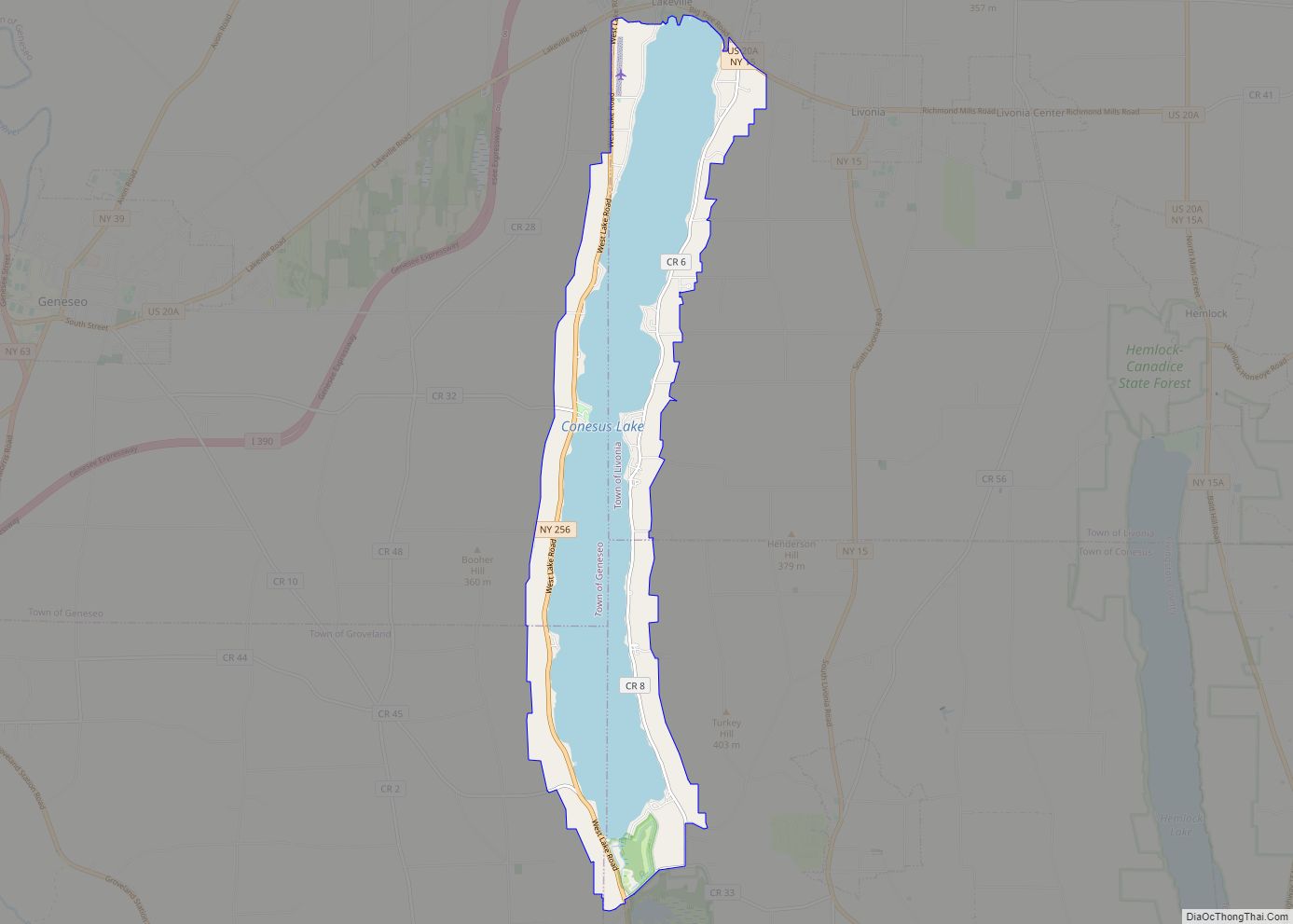 Map of Conesus Lake CDP