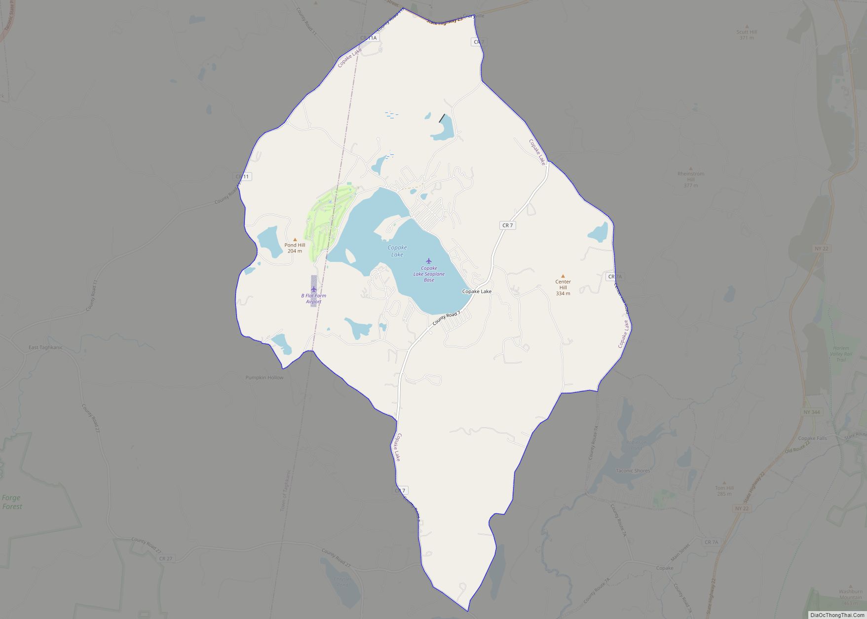 Map of Copake Lake CDP