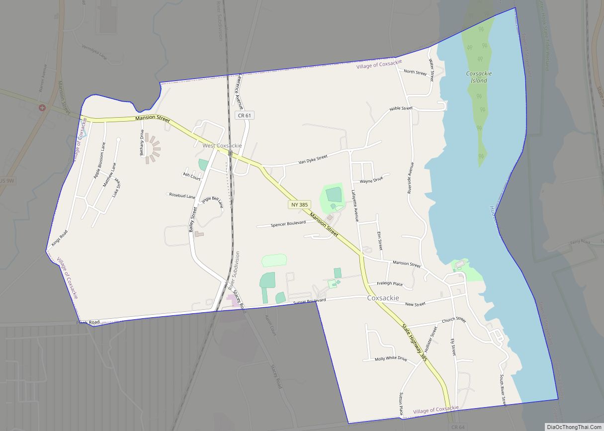 Map of Coxsackie village