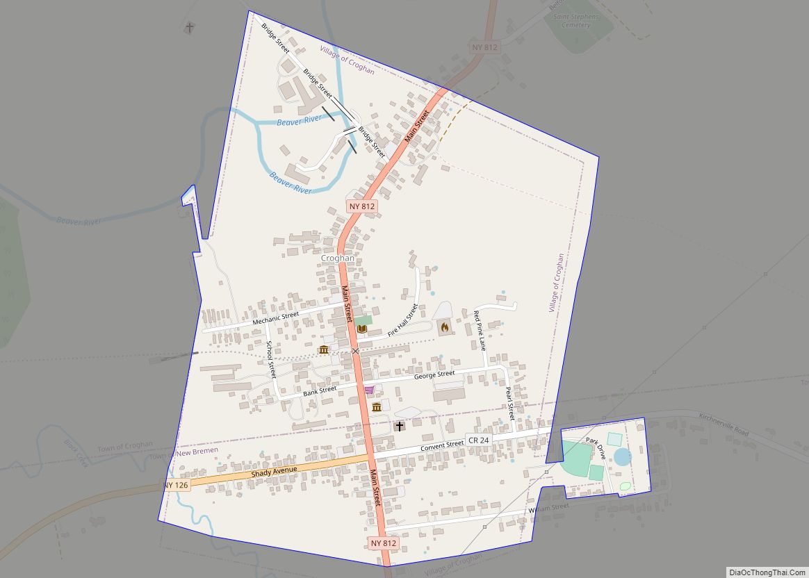 Map of Croghan village