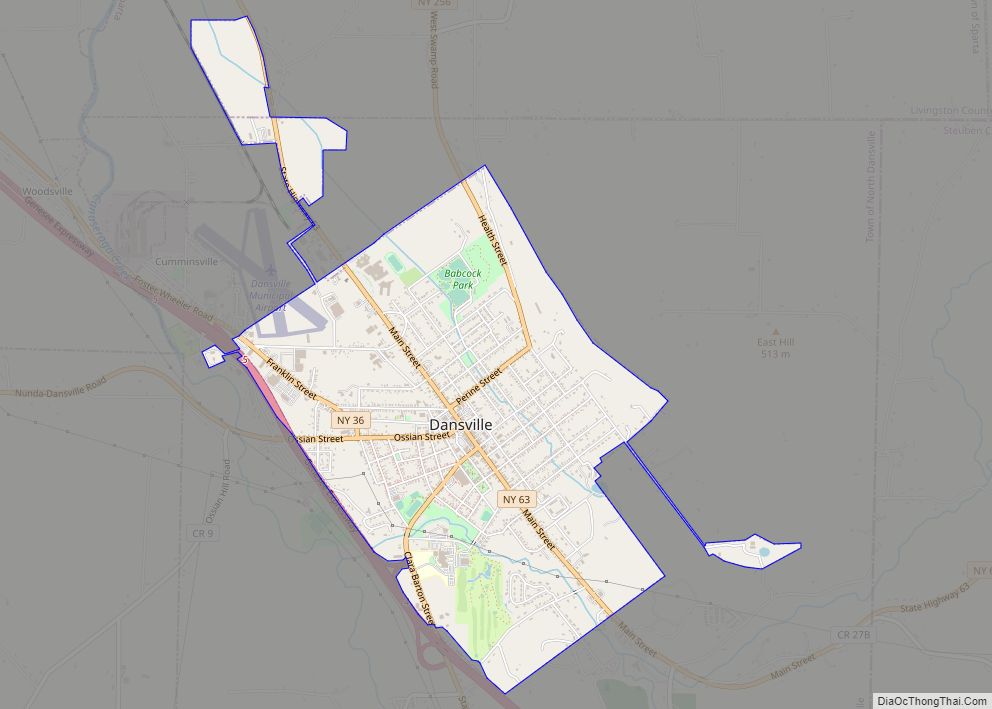 Map of Dansville village, New York