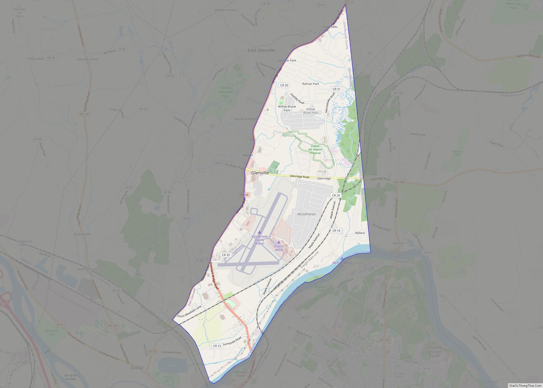 Map of East Glenville CDP