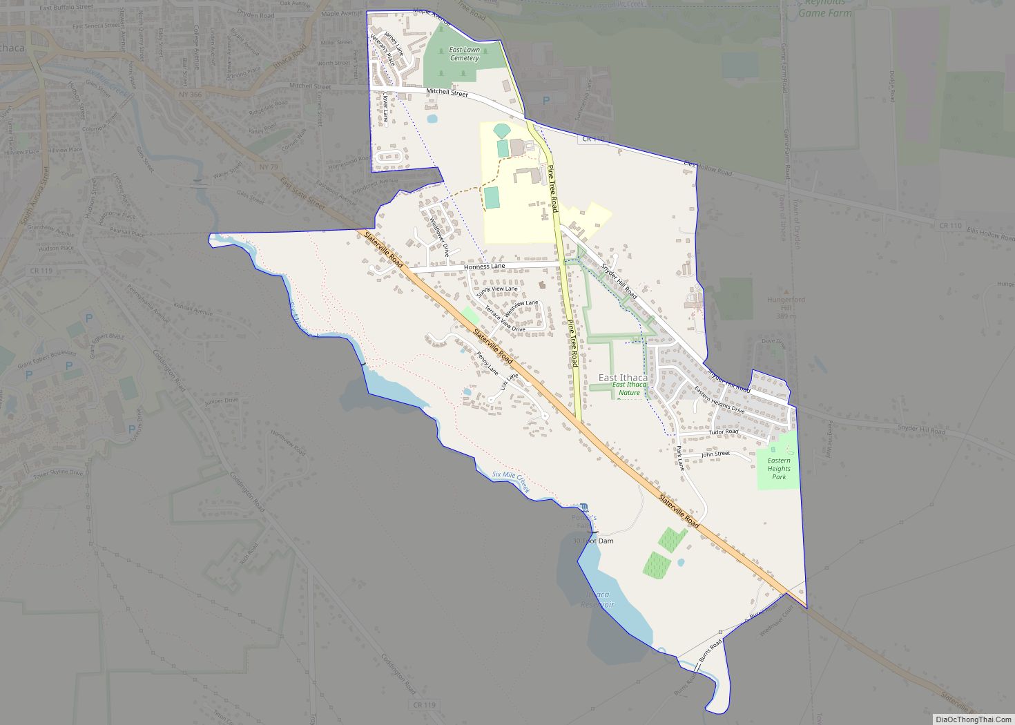 Map of East Ithaca CDP