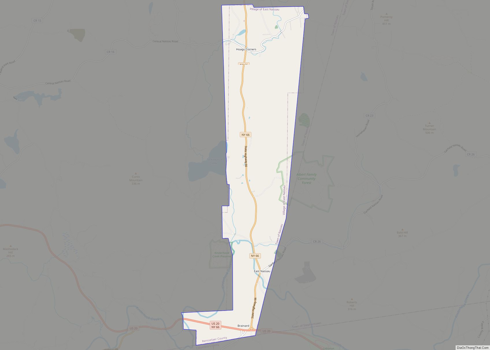 Map of East Nassau village