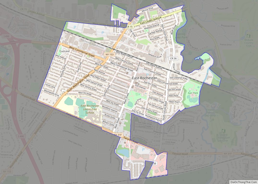 Map of East Rochester village, New York