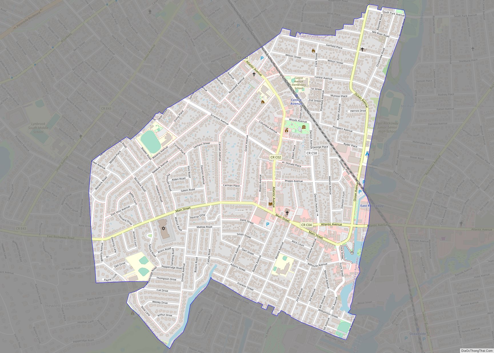 Map of East Rockaway village