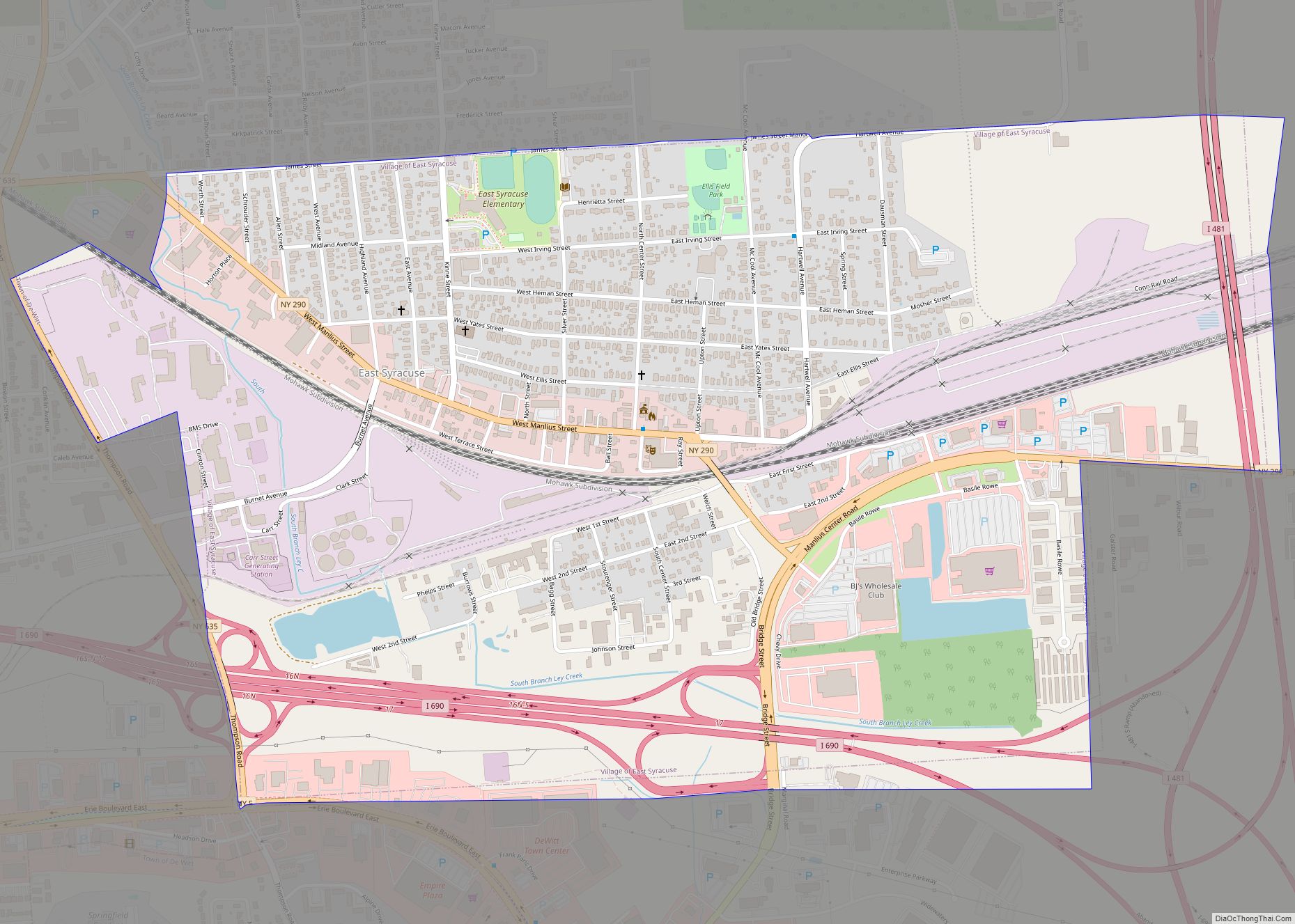 Map of East Syracuse village