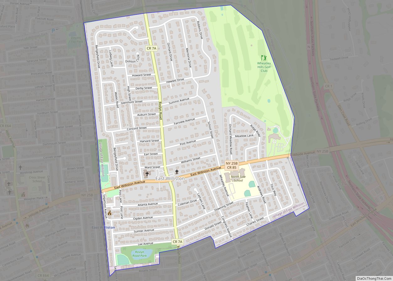 Map of East Williston village, New York