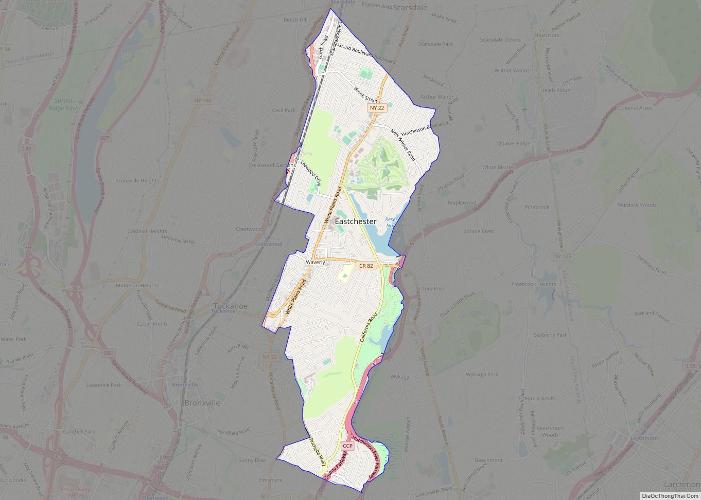 Map of Eastchester CDP