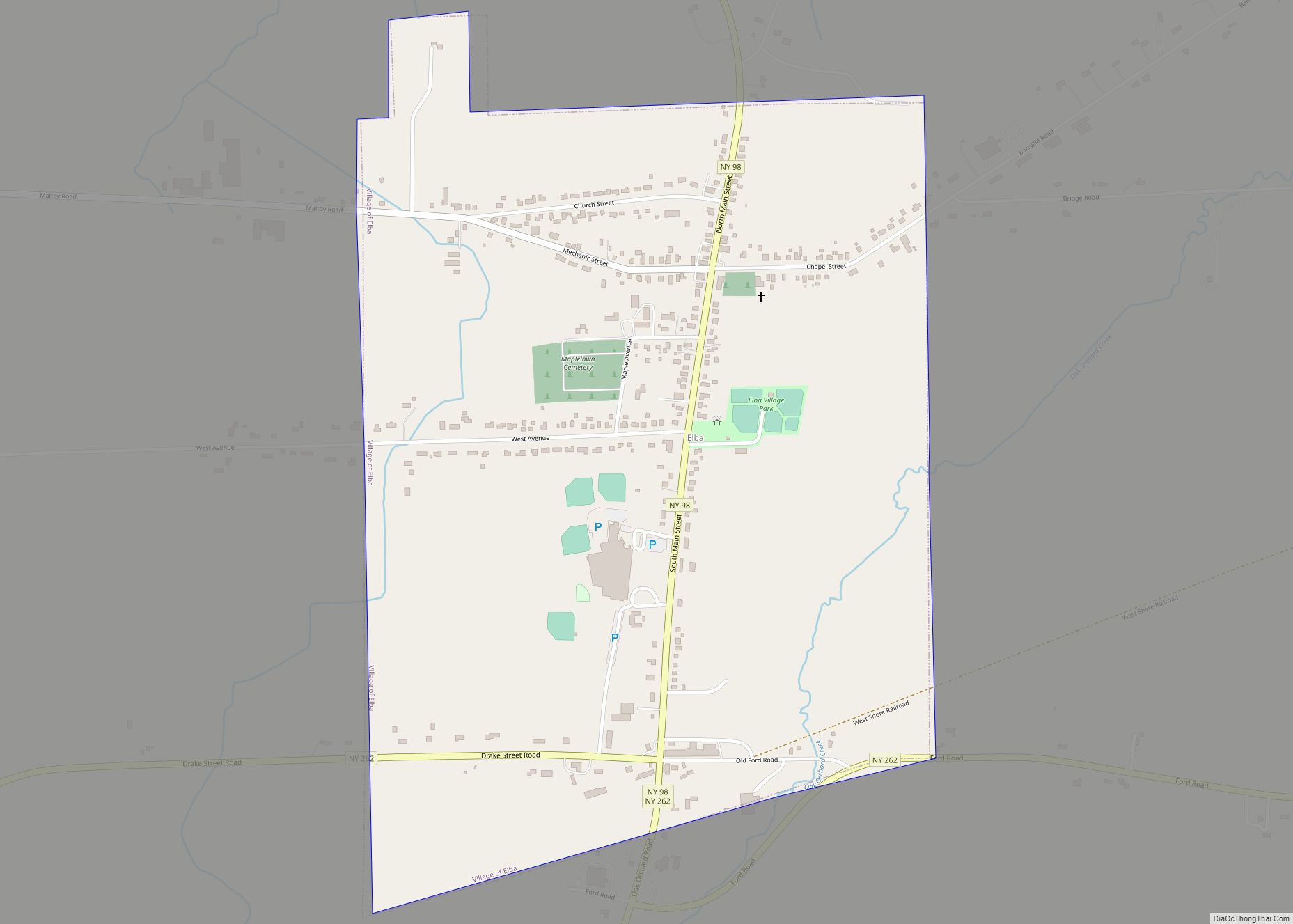 Map of Elba village, New York