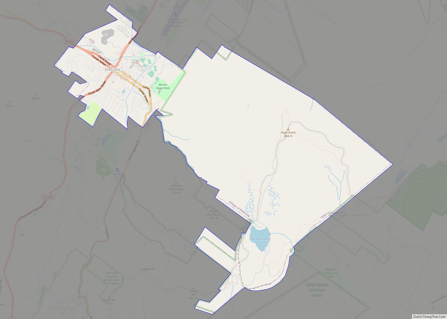 Map of Ellenville village