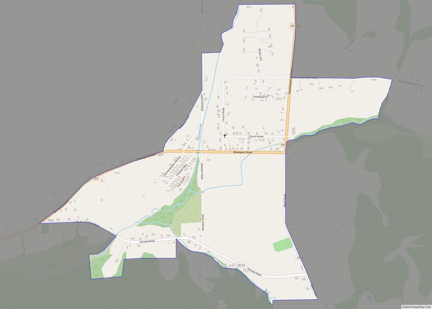 Map of Erin CDP, New York