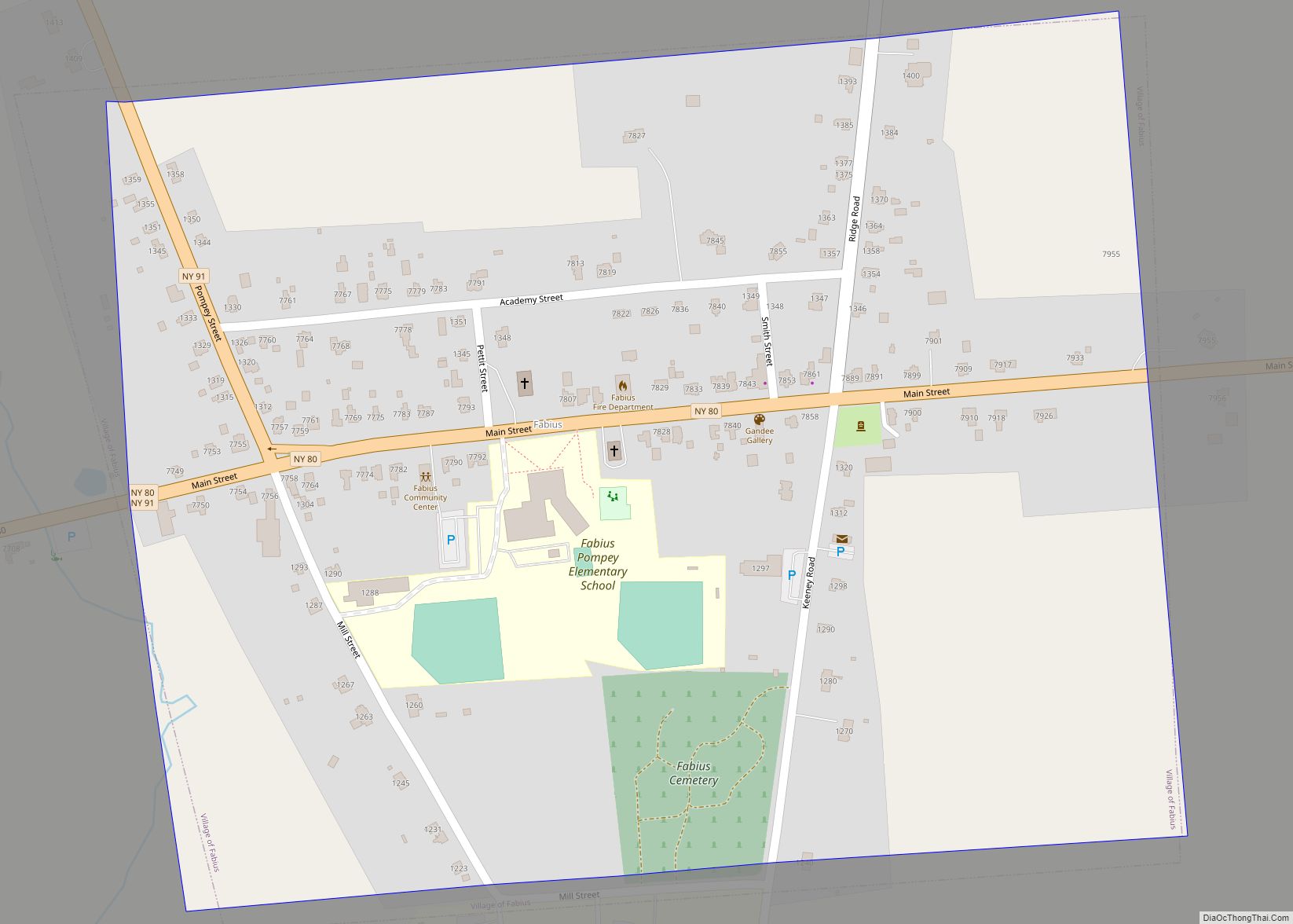 Map of Fabius village