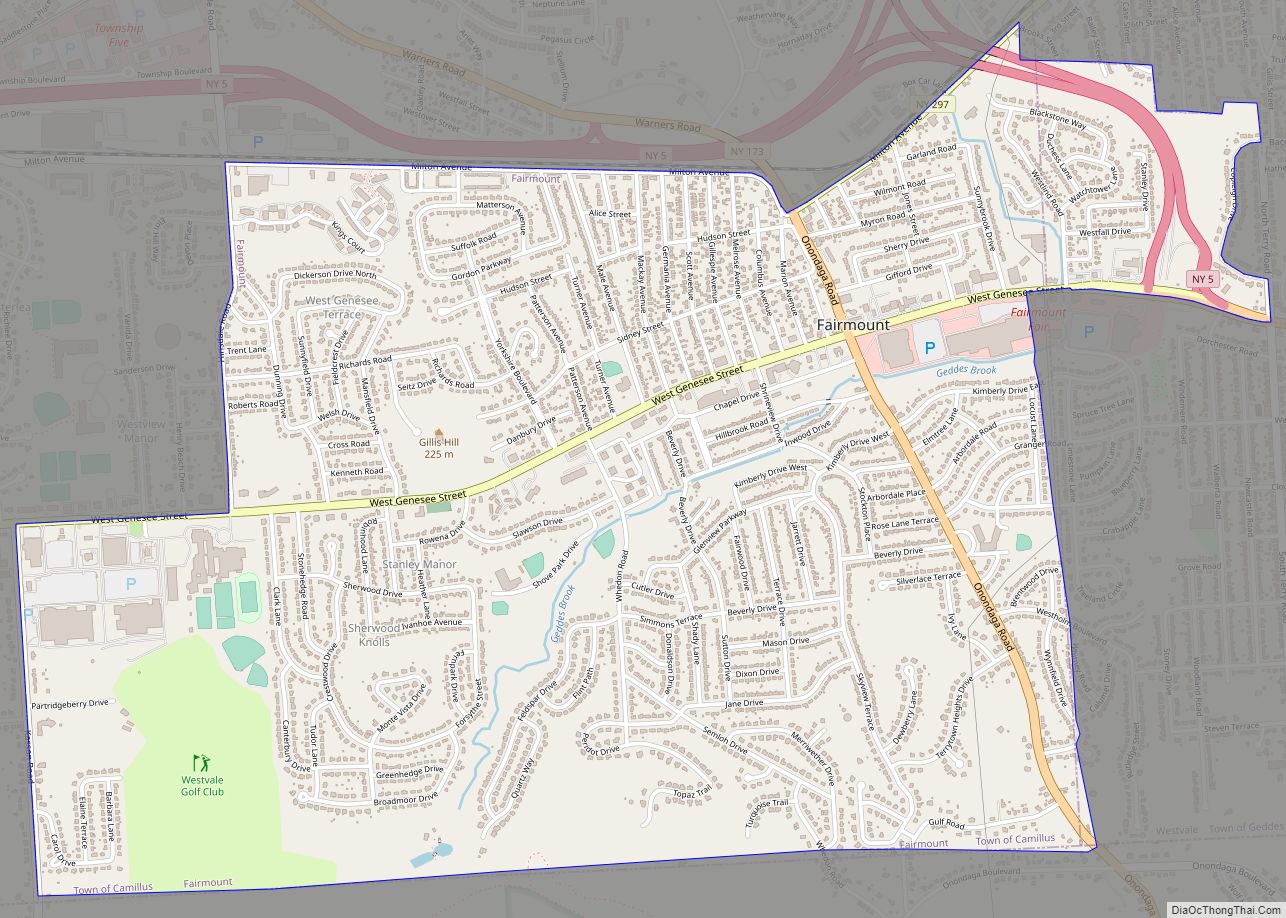 Map of Fairmount CDP, New York